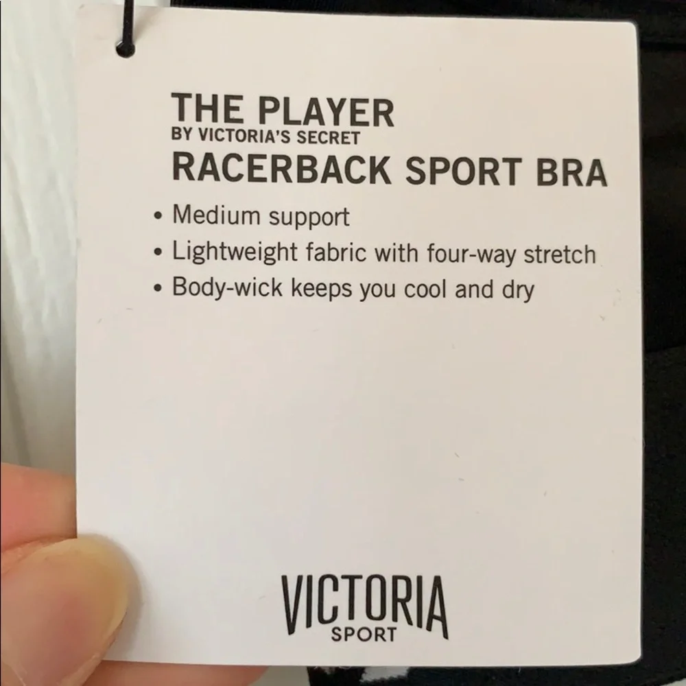 NWT VICTORIA’S SECRET VSX Black Racerback Body-Wick Sports Bra - Picture 9 of 13